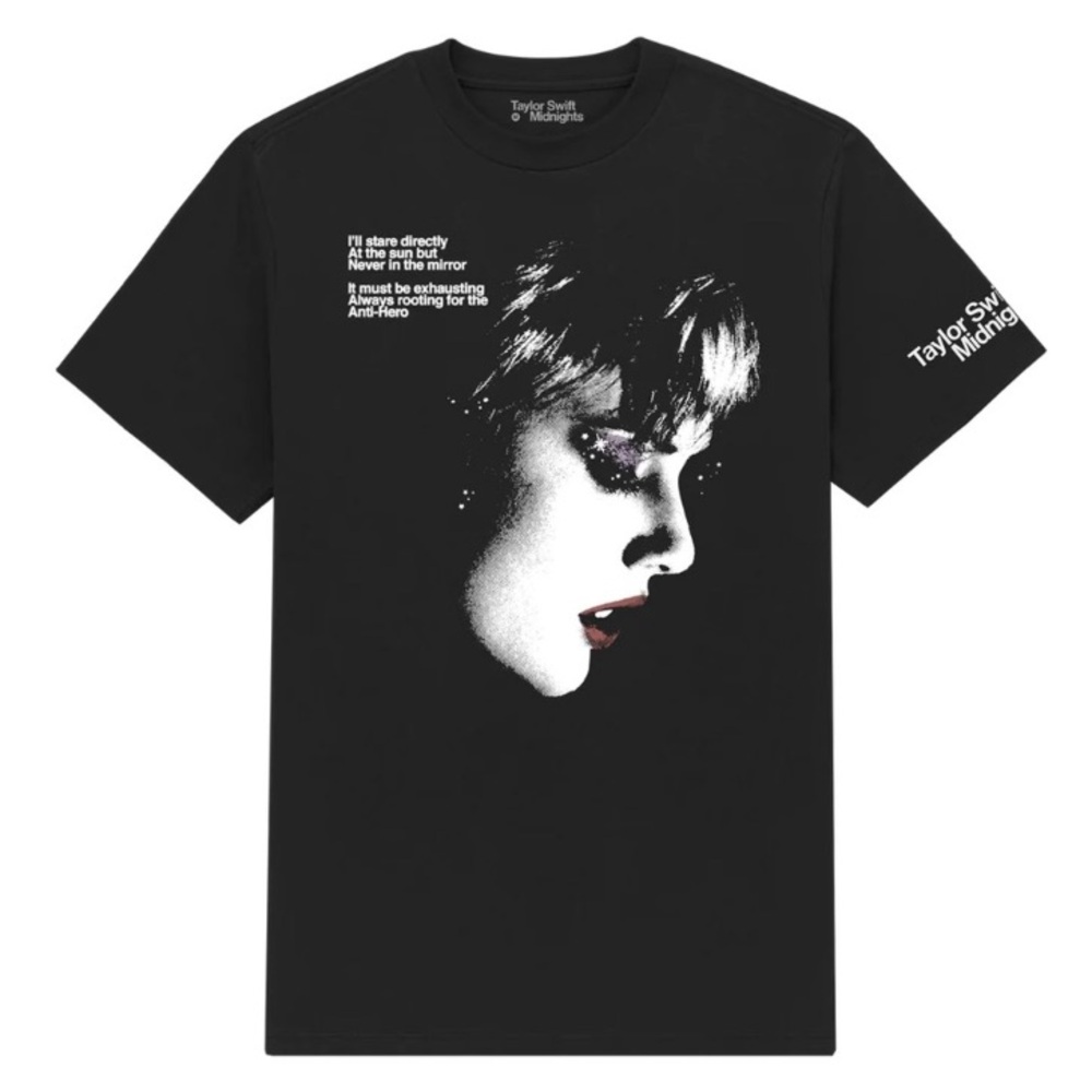 Taylor Swift Black Short Sleeve Crew Midnights T Shirt